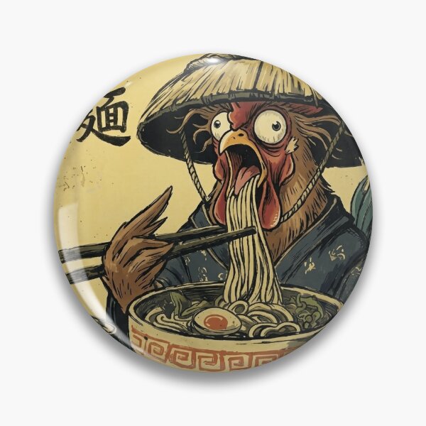 Item preview, Funny F Caw F Rooster Eating Ramen Noodles Vintage Japanese Art designed and sold by Bongocomic.
