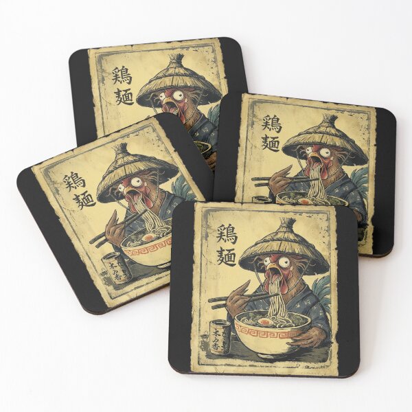 Item preview, Funny F Caw F Rooster Eating Ramen Noodles Vintage Japanese Art designed and sold by Bongocomic.