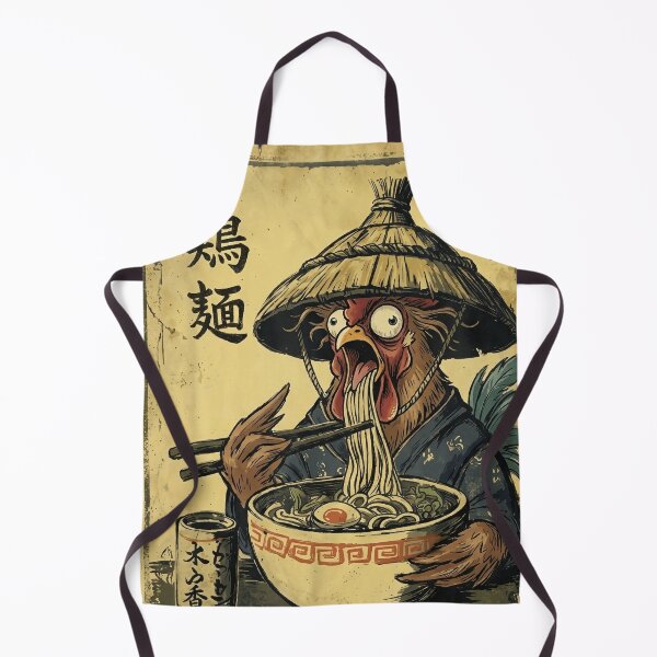 Item preview, Funny F Caw F Rooster Eating Ramen Noodles Vintage Japanese Art designed and sold by Bongocomic.