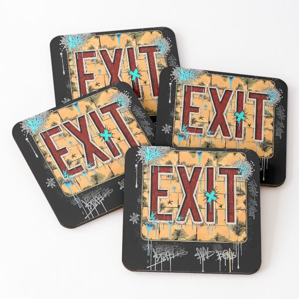 Item preview, Urban Streetwear Corrupted EXIT Sign Graffiti Art T-Shirt designed and sold by etuvibes.