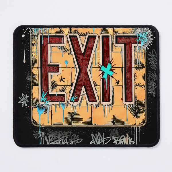 Item preview, Urban Streetwear Corrupted EXIT Sign Graffiti Art T-Shirt designed and sold by etuvibes.