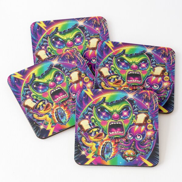Item preview, Psychedelic Chaos Duck & Alien Explosion - Neon Cosmic Burger Octopus Art designed and sold by David Brookes Digital.