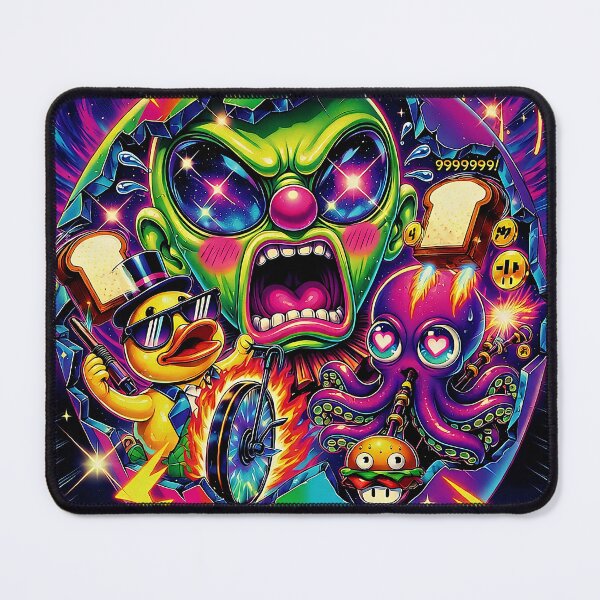 Item preview, Psychedelic Chaos Duck & Alien Explosion - Neon Cosmic Burger Octopus Art designed and sold by David Brookes Digital.