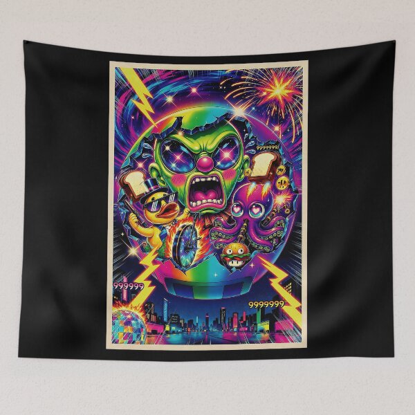Item preview, Psychedelic Chaos Duck & Alien Explosion - Neon Cosmic Burger Octopus Art designed and sold by David Brookes Digital.