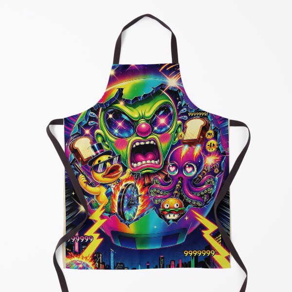 Artikelvorschau, Psychedelische Chaos-Ente & Alien-Explosion – Neon-Kosmischer-Burger-Oktopus-Kunst entworfen und verkauft von David Brookes Digital.