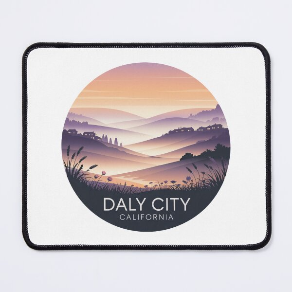 Item preview, Daly City California: Pastel Foggy Landscape Illustration designed and sold by CircinusStore.