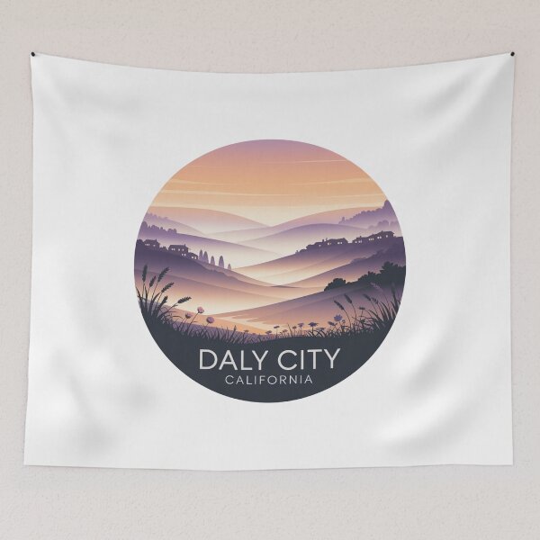 Item preview, Daly City California: Pastel Foggy Landscape Illustration designed and sold by CircinusStore.
