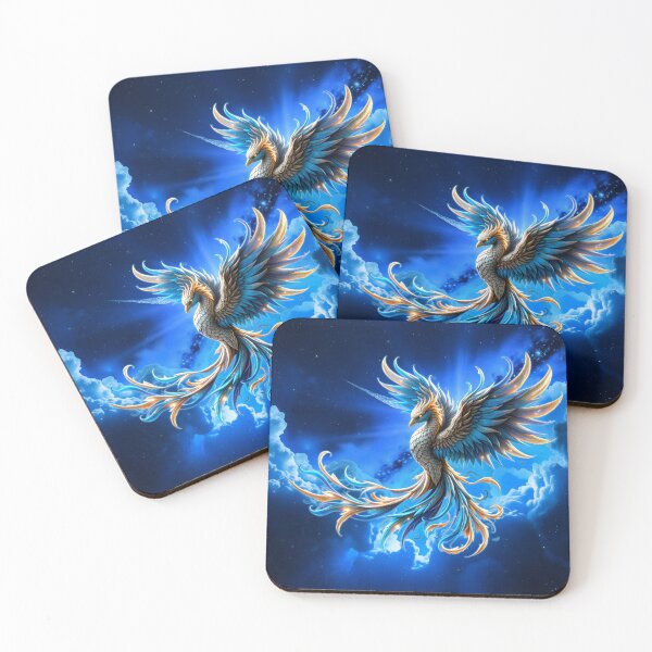 Item preview, Phoenix of the Sapphire Dawn – Celestial Fantasy Bird Art. designed and sold by nicky2342.