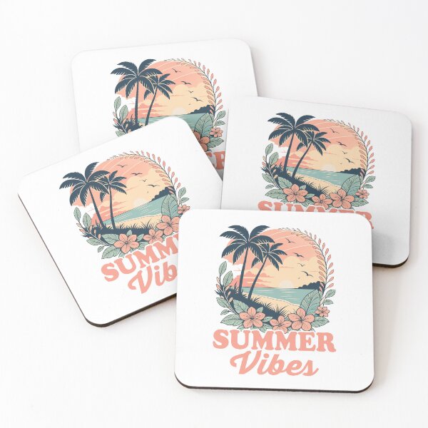 Item preview, Summer Vibes Beach Sunset Design - Tropical Palm Trees Floral Aesthetic Coastal Art designed and sold by KymeraStudio25.