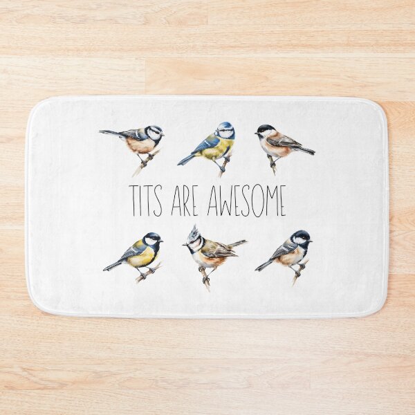 Item preview, Tits Are Awesome Funny Bird Pun Cute Tit Birds Bird Lover Design designed and sold by ArcticFoxStudio.