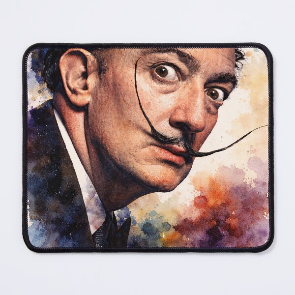 Item preview, Salvador Dalí Watercolour Portrait | Surrealist Artist Art Print | Moody Colour Splash Wall Art | Iconic Artist Decor designed and sold by ConorKeeganArt.