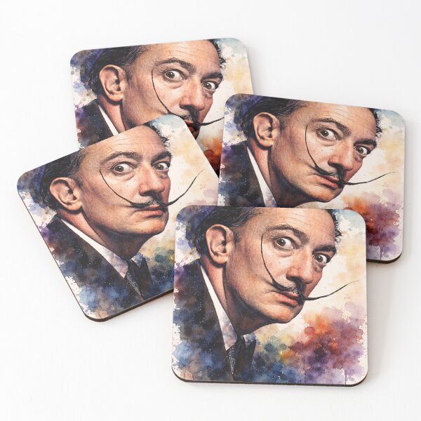Item preview, Salvador Dalí Watercolour Portrait | Surrealist Artist Art Print | Moody Colour Splash Wall Art | Iconic Artist Decor designed and sold by ConorKeeganArt.