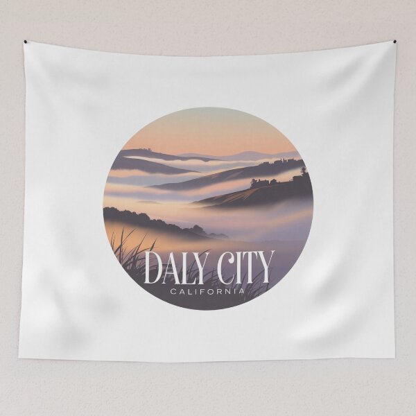Item preview, Daly City California: Foggy Landscape Illustration designed and sold by CircinusStore.