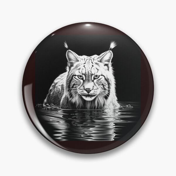 Item preview, Lynx Reflection Portrait Illustration on Black designed and sold by inkoutninja.