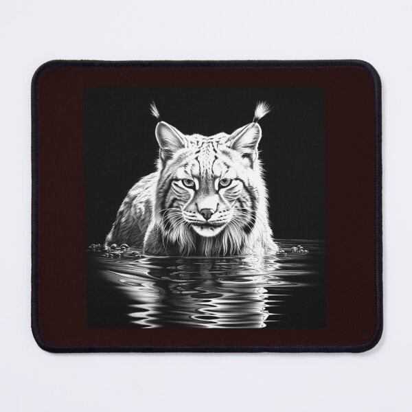 Item preview, Lynx Reflection Portrait Illustration on Black designed and sold by inkoutninja.