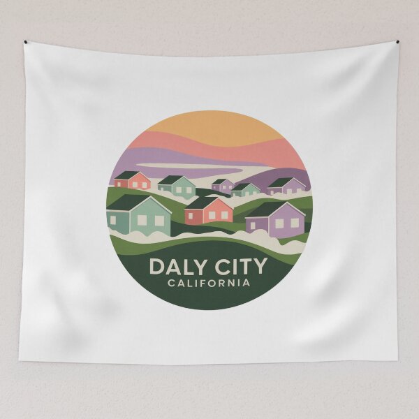 Item preview, Daly City California: Vibrant Neighborhood Illustration designed and sold by CircinusStore.