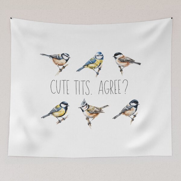 Item preview, Cute Tits - Funny Bird Pun Blue Tit Chickadee Cute Bird Lover Design designed and sold by ArcticFoxStudio.