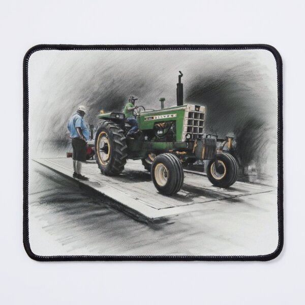 Item preview, Realistic Charcoal John Deere Tractor on Trailer at Pulltown designed and sold by CiaraCharcoal.