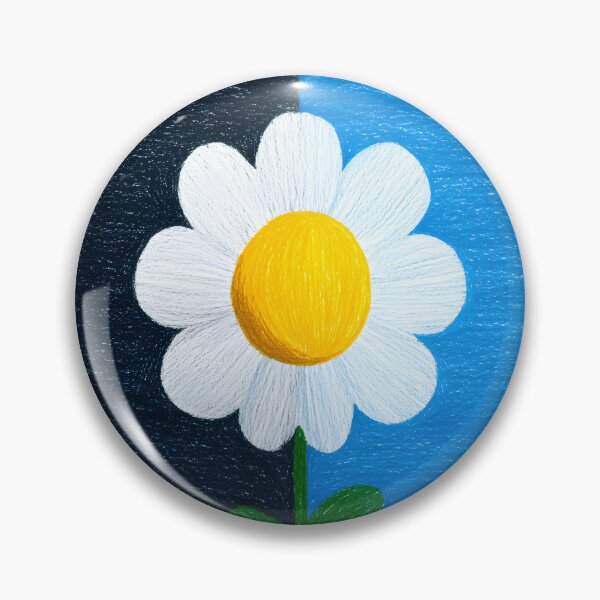 Item preview, Bold Daisy on Blue Split Background Simple Floral Design designed and sold by daila70.