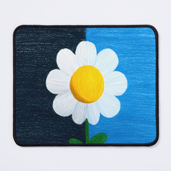 Item preview, Bold Daisy on Blue Split Background Simple Floral Design designed and sold by daila70.
