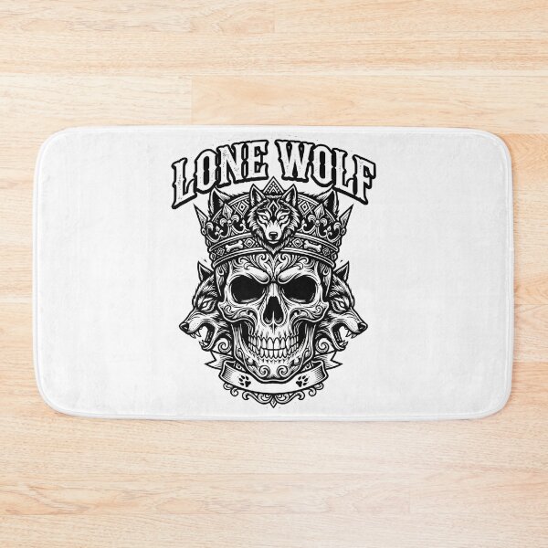 Item preview, Lone Wolf King – Crowned Skull Emblem designed and sold by Ekracreatives.