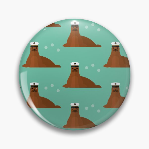 Item preview, Walruses with sailor hat on blue designed and sold by reneesillus.
