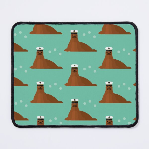 Item preview, Walruses with sailor hat on blue designed and sold by reneesillus.