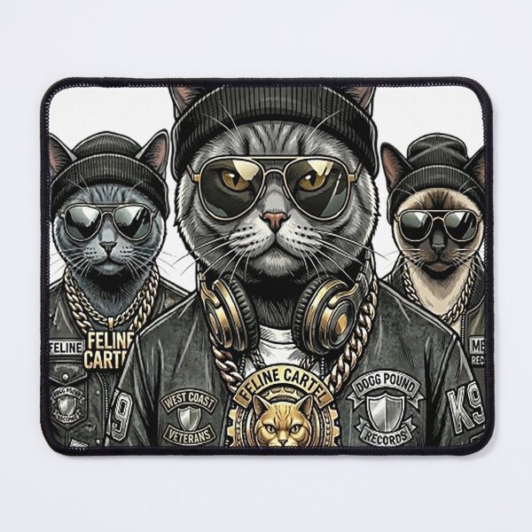 Item preview, Feline Cartel Gangsta Cat Shirt, West Coast Rap Cats T-Shirt, Funny Hip Hop Cat Tee, Thug Life Kitty Graphic designed and sold by MangadiDesigns.