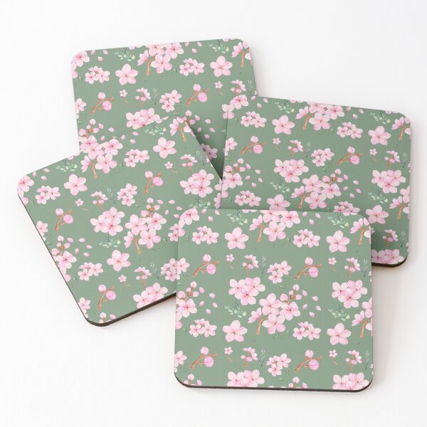 Artikelvorschau, Japanese Cherry Blossom pink, green  entworfen und verkauft von VictoriaBonn.