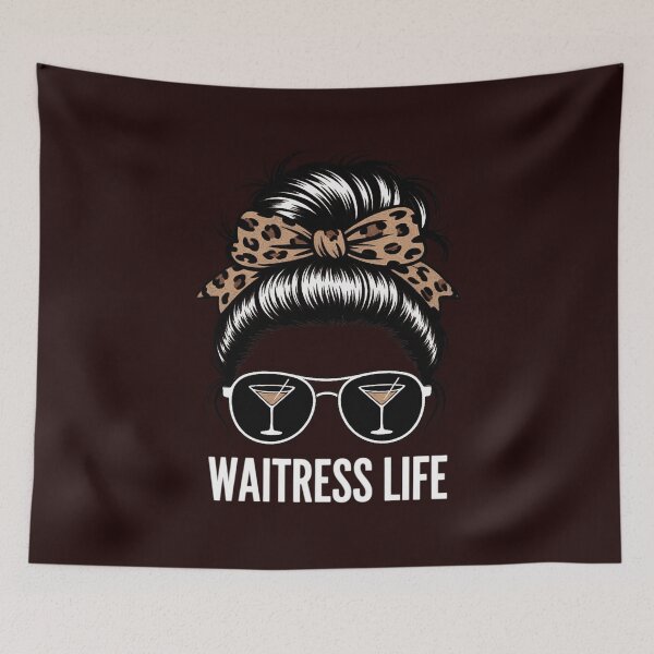 Item preview, Waitress Life Messy Bun Hair Waitress Leopard designed and sold by LavenderAndRage.