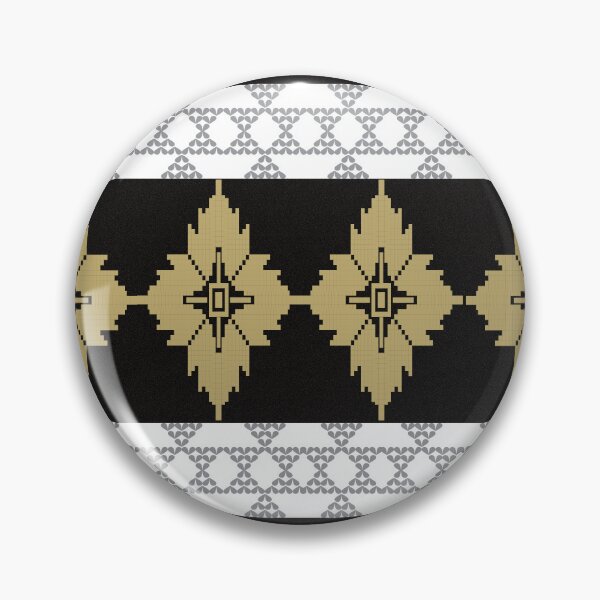 Item preview, Golden southwestern tribal pattern with black and white geometric border designed and sold by AdesignbyG.