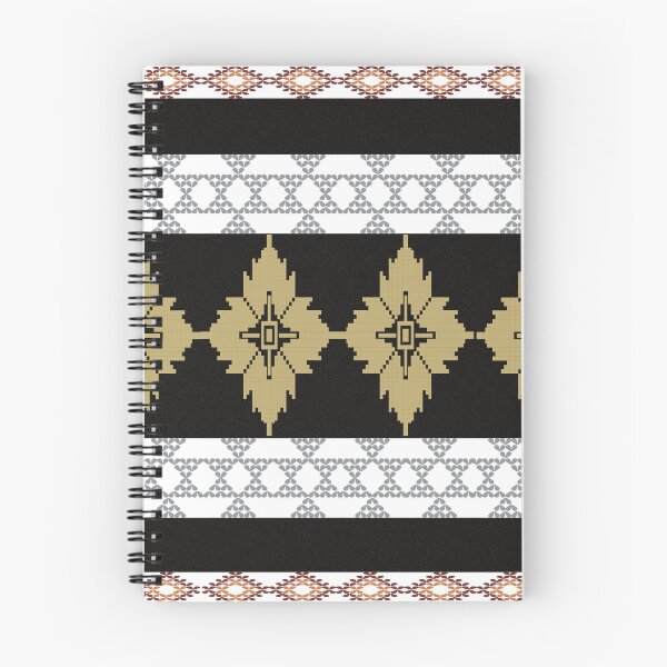 Item preview, Golden southwestern tribal pattern with black and white geometric border designed and sold by AdesignbyG.
