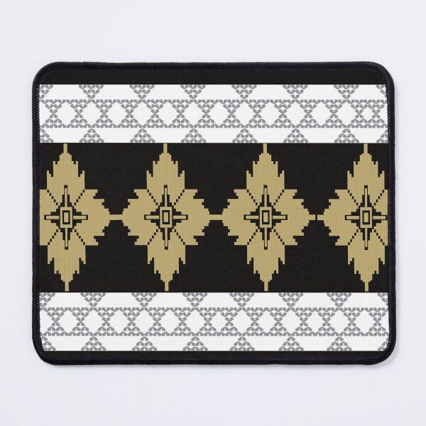 Item preview, Golden southwestern tribal pattern with black and white geometric border designed and sold by AdesignbyG.