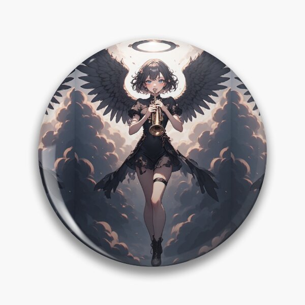 Aperçu de l'œuvre fille ange sombre avec trompette créée et vendue par ArtsJulian.