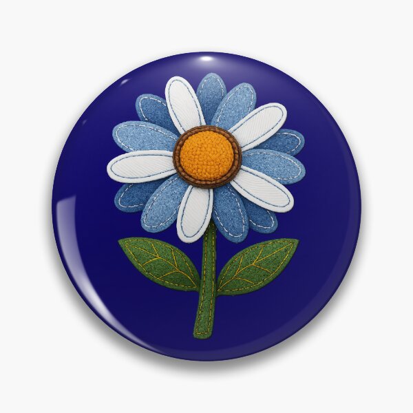 Item preview, Retro Denim Daisy Patch - Boho Floral Embroidery Art designed and sold by Far Out Goods.