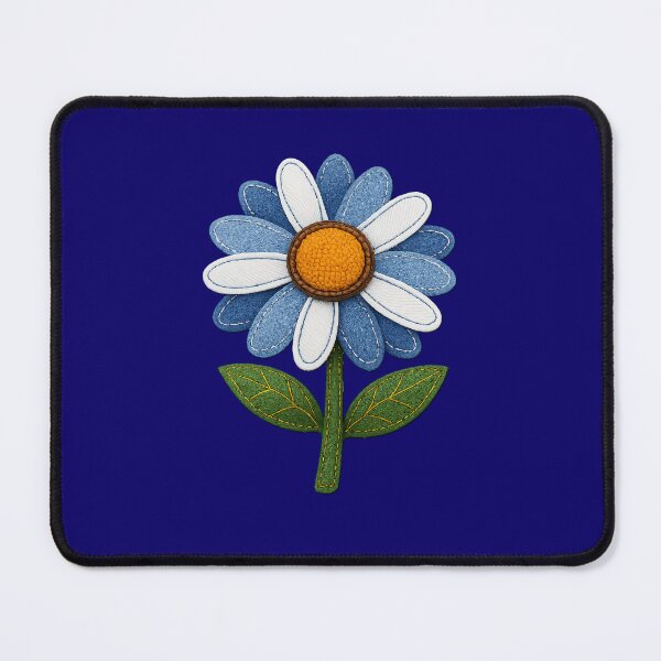 Item preview, Retro Denim Daisy Patch - Boho Floral Embroidery Art designed and sold by Far Out Goods.