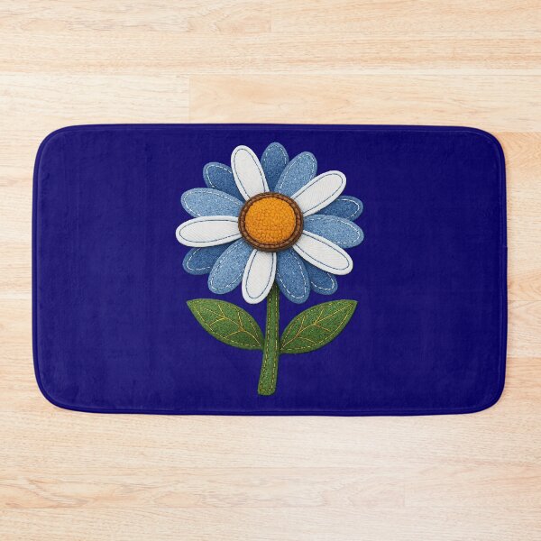 Item preview, Retro Denim Daisy Patch - Boho Floral Embroidery Art designed and sold by Far Out Goods.
