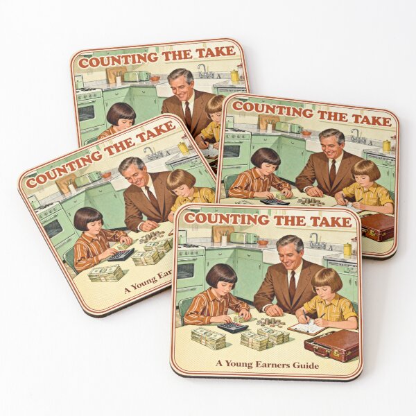 Item preview, Counting The Take - Retro 70s Parody Art designed and sold by PictorialWhimsy.