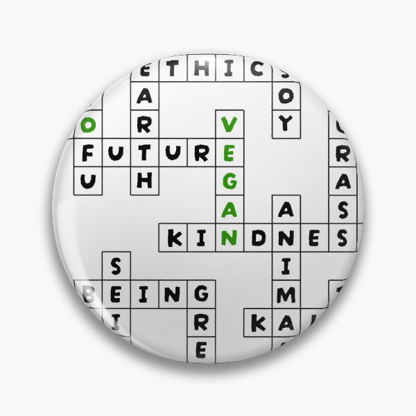Item preview, Go Vegan Crossword - Minimalist Green Typographic Design designed and sold by Plant Cult.