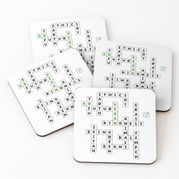 Item preview, Go Vegan Crossword - Minimalist Green Typographic Design designed and sold by Plant Cult.