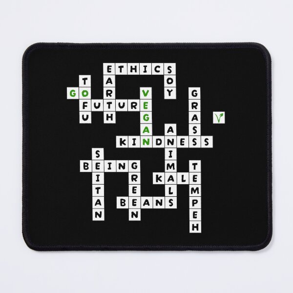 Item preview, Go Vegan Crossword - Minimalist Green Typographic Design designed and sold by Plant Cult.