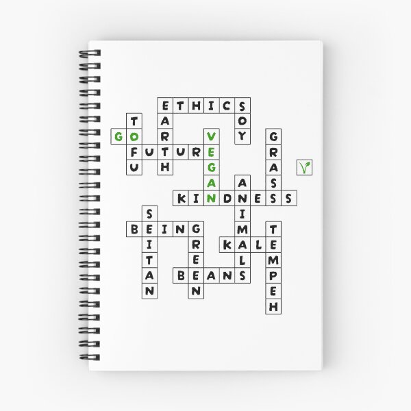 Item preview, Go Vegan Crossword - Minimalist Green Typographic Design designed and sold by Plant Cult.