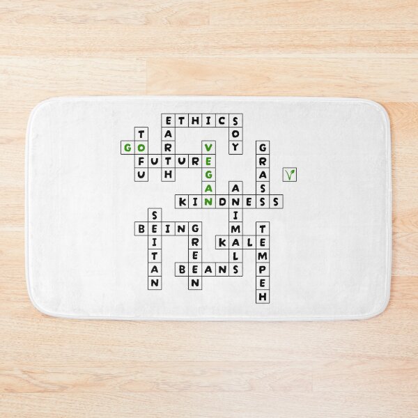 Item preview, Go Vegan Crossword - Minimalist Green Typographic Design designed and sold by Plant Cult.