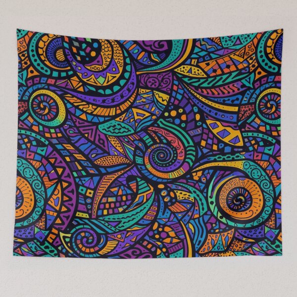 Item preview, Cosmic Swirl - Psychedelic Mosaic Tribal Seamless Pattern designed and sold by myforestfog.
