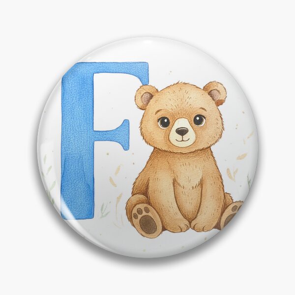 Item preview, Watercolor bear with letter F designed and sold by Motivburg.