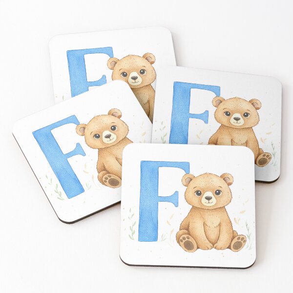 Item preview, Watercolor bear with letter F designed and sold by Motivburg.
