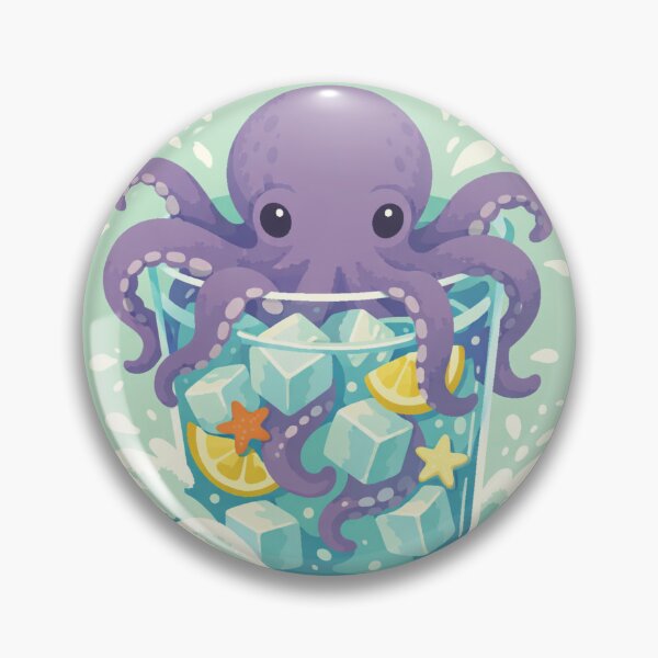 Item preview, Purple Octopus Cocktail – Whimsical Summer Splash Graphic designed and sold by FatmaElhofy.