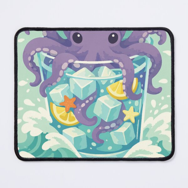 Item preview, Purple Octopus Cocktail – Whimsical Summer Splash Graphic designed and sold by FatmaElhofy.