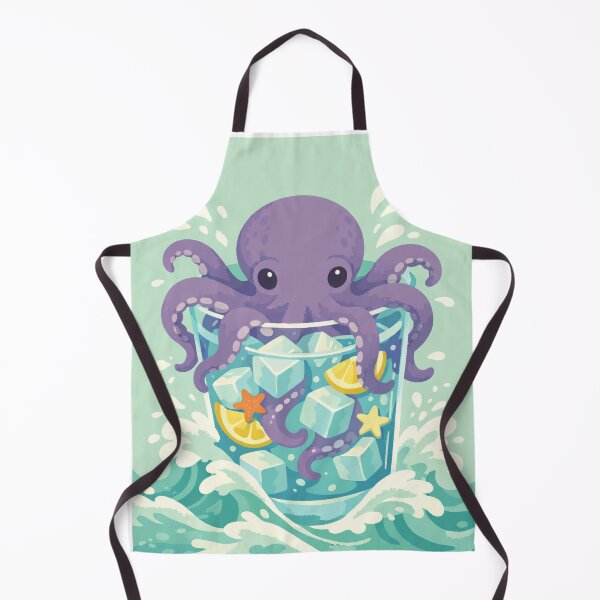 Item preview, Purple Octopus Cocktail – Whimsical Summer Splash Graphic designed and sold by FatmaElhofy.