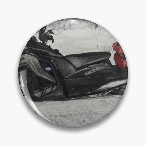 Item preview, Realistic Charcoal Polaris Assault Snowmobile in Snow designed and sold by CiaraCharcoal.